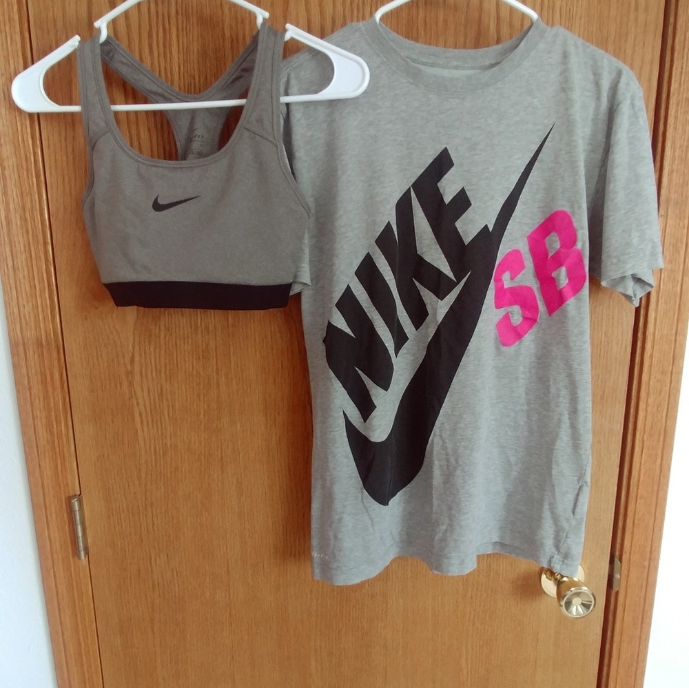 Nike Sports Bra and Shirt Set